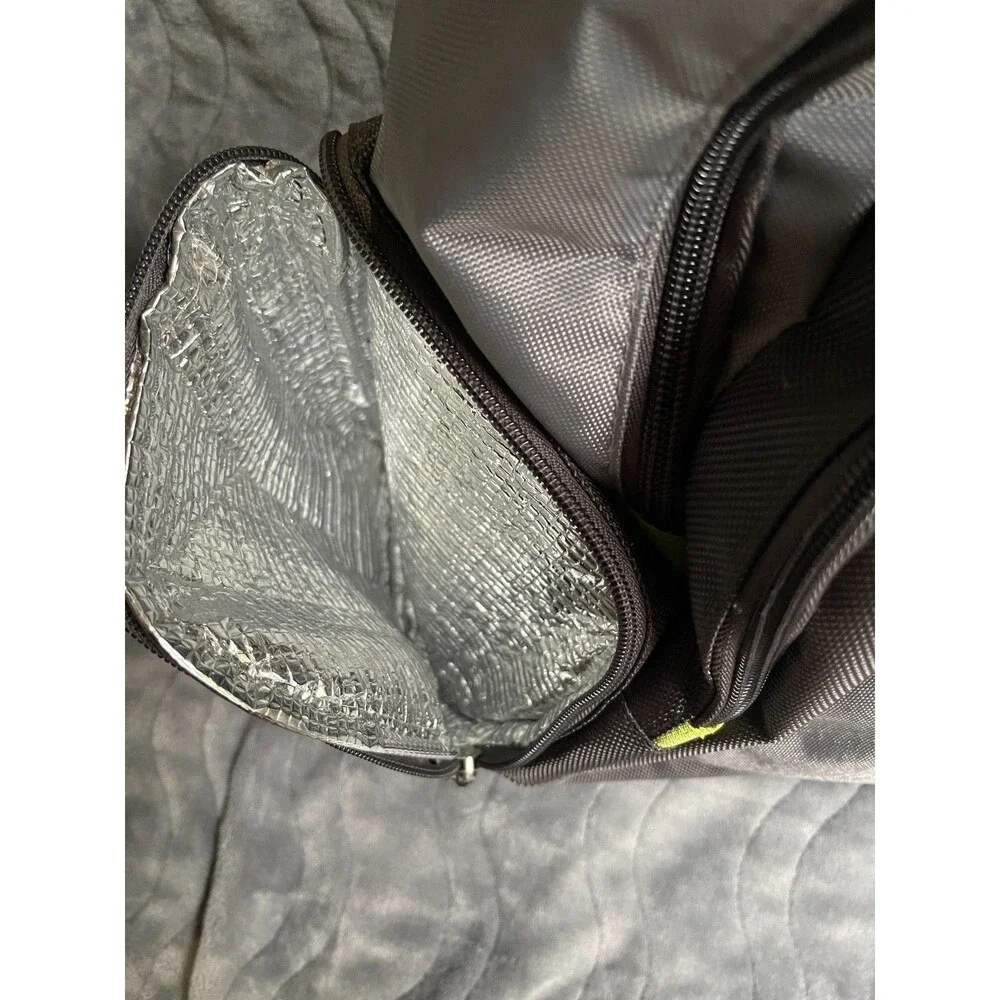 Eddie Bauer Backpack Gray Black Adjustable Straps Pockets Baby Diaper Bag Travel